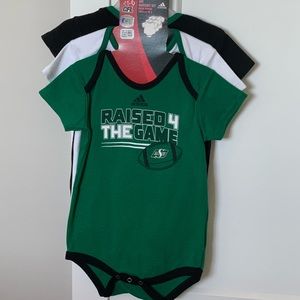 Adidas Roughriders “Riders” Onesies set of 3